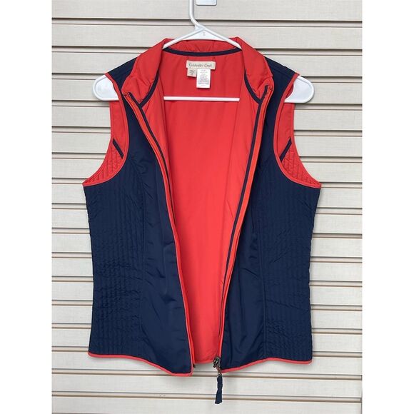 Coldwater Creek Women's Quilted Vest Multicolor Size S Mock Neck Zip - Picture 4 of 4